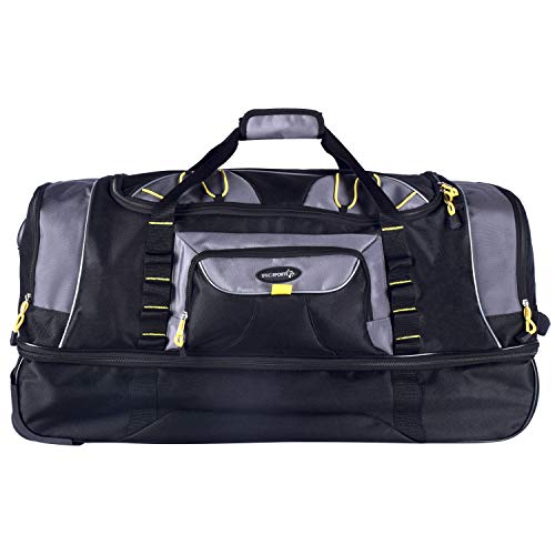 TPRC Sierra Madre II Upright Rolling Duffel Bag, Black/Gray, 30-Inch