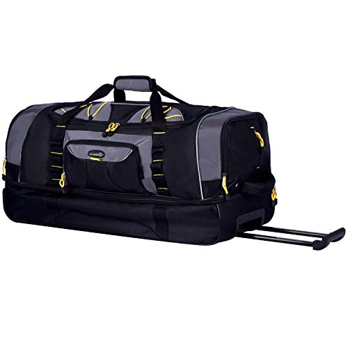 TPRC Sierra Madre II Upright Rolling Duffel Bag, Black/Gray, 30-Inch