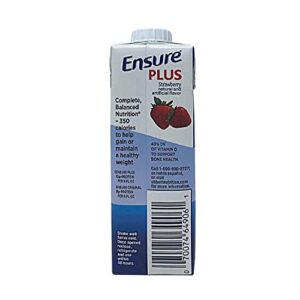 Ensure Plus Strawberry Therapeutic Nutrition, 8 Ounce Recloseable Carton, Abbott 64907 - Case Of 24