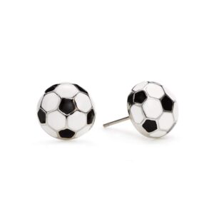 gimmedat soccer enamel stud earrings jewelry women mom player fan gift