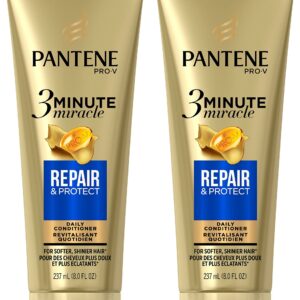 Pantene Pro-V 3 Minute Miracle - Daily Conditioner - Repair & Protect - Net Wt. 8 FL OZ (237 mL) Per Tube - Pack of 2 Tubes