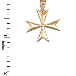 14K Polished Yellow Gold Maltese Cross Pendant