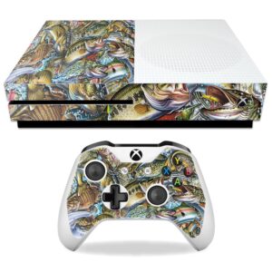 MightySkins Skin Compatible with Microsoft Xbox One S - Action Fish Puzzle | Protective, Durable, and Unique Vinyl Decal wrap Cover | Easy to Apply, Remove, and Change Styles | Made in The USA