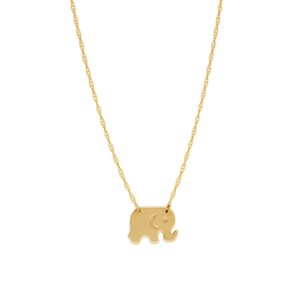 ritastephens 14k gold mini elephant pendant necklace 18 inches