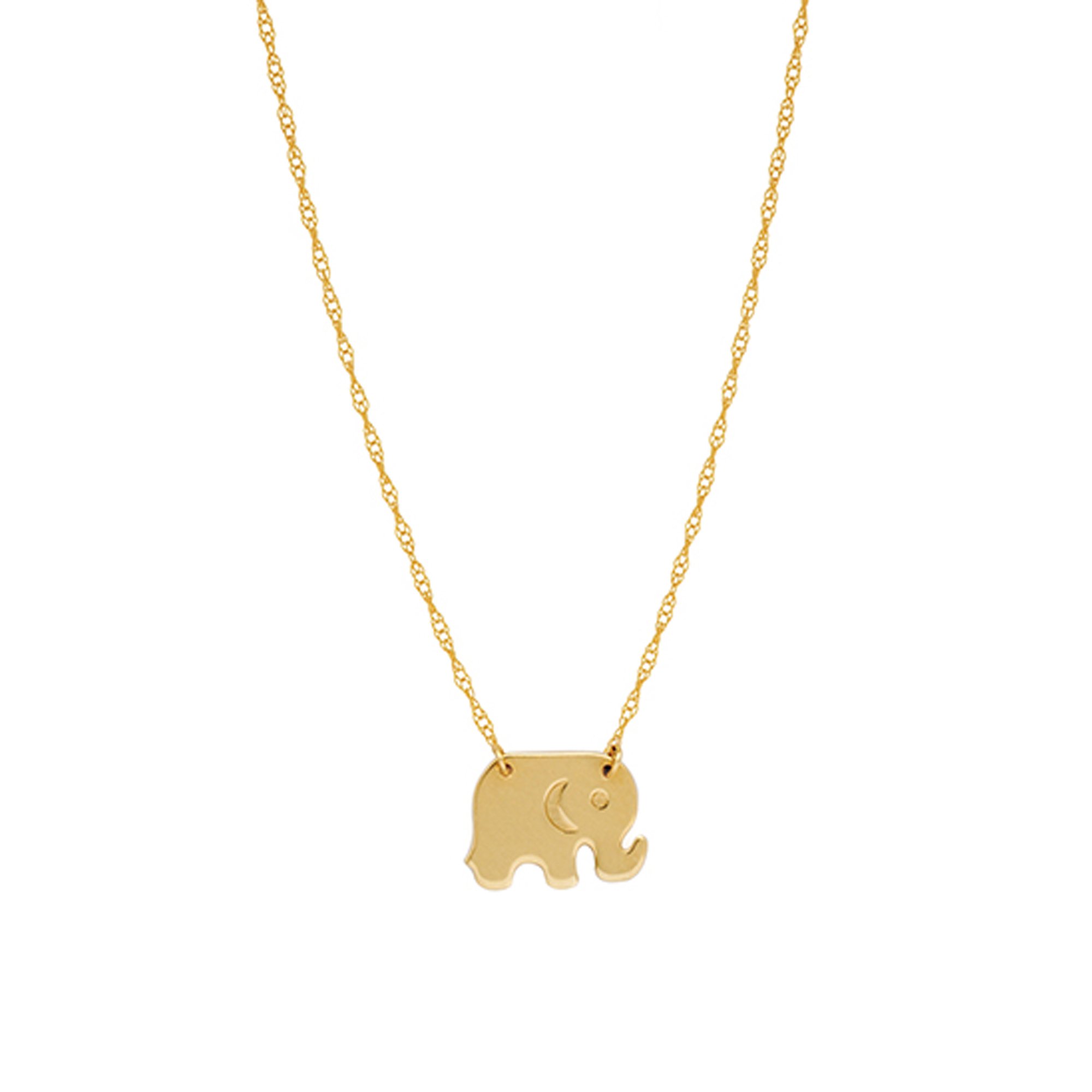 Ritastephens 14k Gold Mini Elephant Pendant Necklace 18 Inches