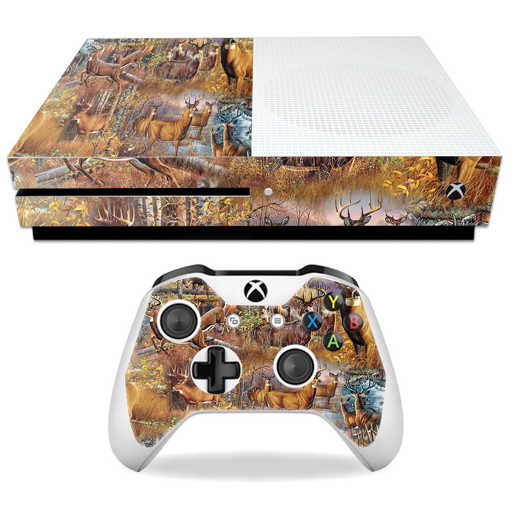 MightySkins Skin Compatible with Microsoft Xbox One S - Deer Pattern | Protective, Durable, and Unique Vinyl Decal wrap Cover | Easy to Apply, Remove, and Change Styles | Made in The USA