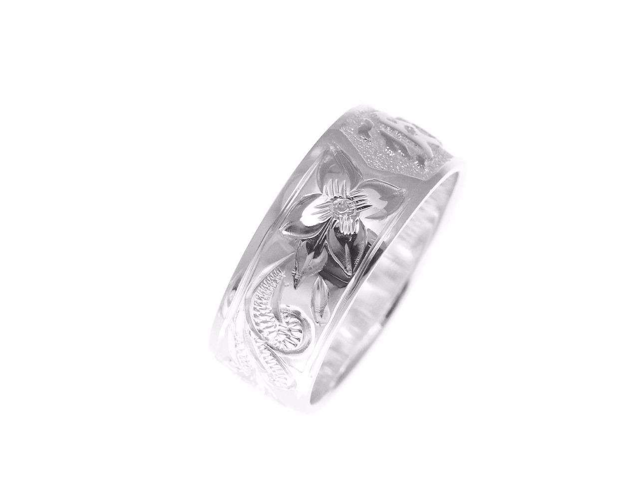 Arthur's Jewelry 925 sterling silver Hawaiian plumeria flower scroll kuuipo band ring smooth edge size 7