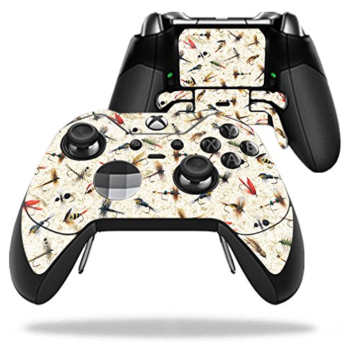 MightySkins Skin Compatible with Microsoft Xbox One Elite Controller - Fishing Flies | Protective, Durable, and Unique Vinyl wrap Cover | Easy to Apply, Remove, and Change Styles | Made in The USA