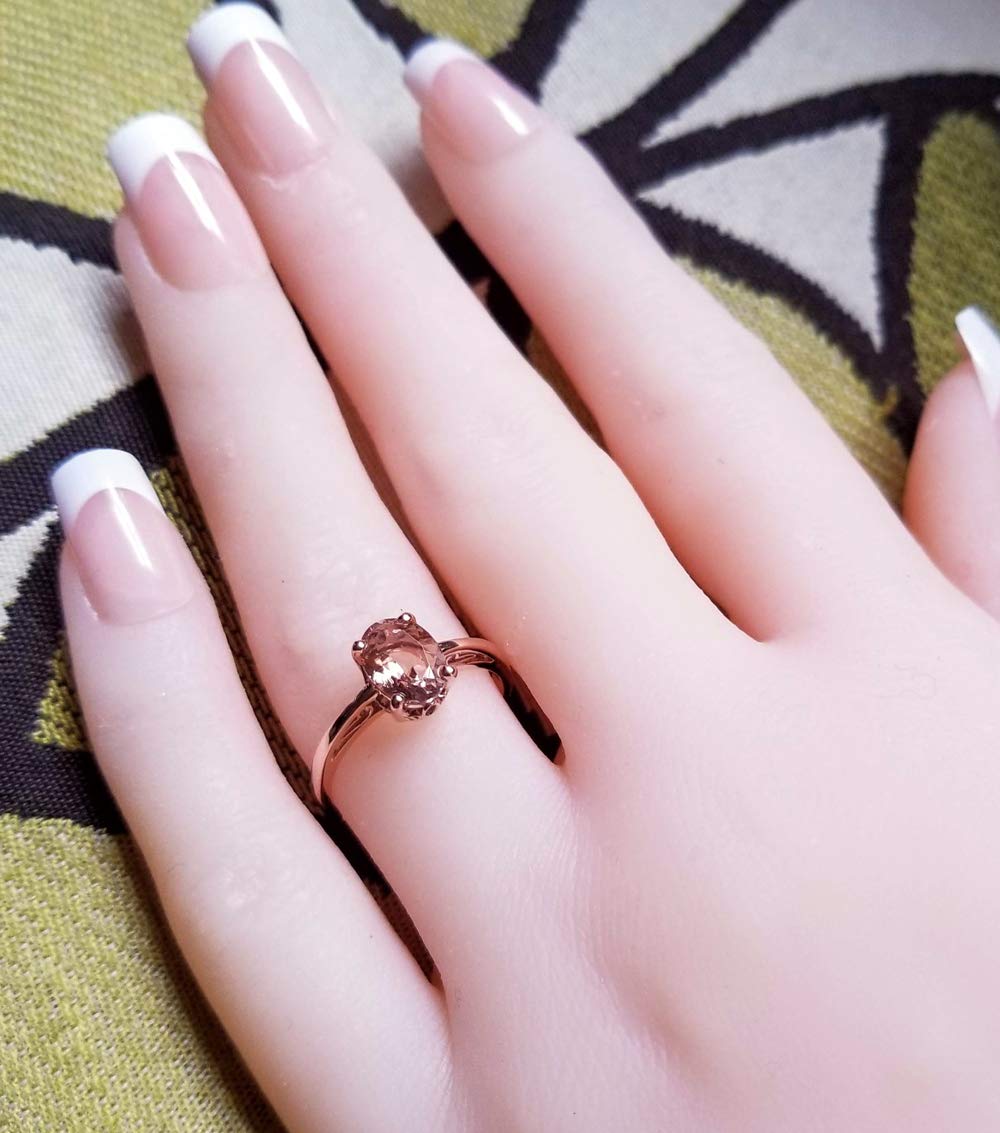 1ct Oval Morganite 14K Rose Gold Ring (7)