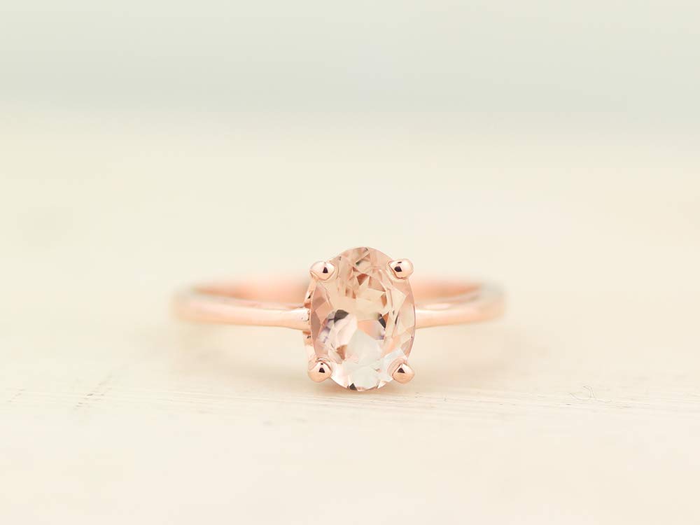 1ct Oval Morganite 14K Rose Gold Ring (6.5)