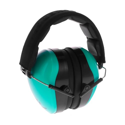 Walker's Dual Colored Passive Muff - Compact Folding Lightweight 26dB NRR Hunting Gun Range Shooting Hearing Protection Muff w/Padded Headband & PVC Earpads, Aqua Blue