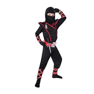 Spooktacular Creations Halloween Ninja Costume, Black Ninja Costume Kids, Ninja Accessories Costume Set, Ninja Suit, Halloween Costumes for Boys DressUp and RolePaly Party (Small (5-7 yrs))