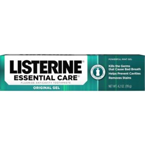 listerine essential care toothpaste gel 4.20 oz (pack of 12)