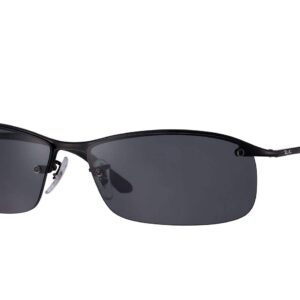 Ray-Ban Men's RB3183 Sunglasses (Black Frame, Solid Black Lens)