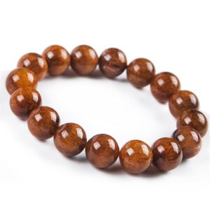 lizifang 13mm natural copper rutilated quartz crystal round bead bracelet