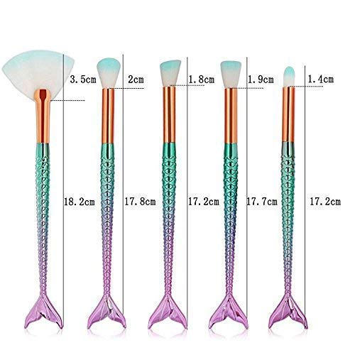 Makeup Brushes Set 11pcs 3D Mermaid Makeup Brush Cosmetic Brushes Eyeshadow Eyeliner Blush Brushes