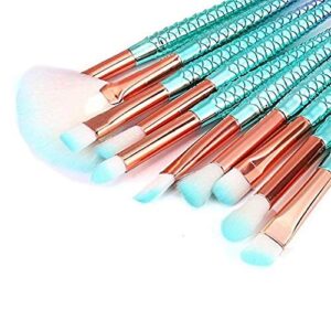 Makeup Brushes Set 11pcs 3D Mermaid Makeup Brush Cosmetic Brushes Eyeshadow Eyeliner Blush Brushes