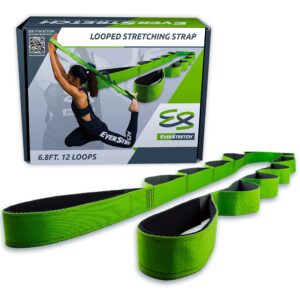 everstretch non-elastic stretching strap with loops - move freely with this looped stretch strap premium stretch band for sports, physical therapy and recovery from knee replacement surgery.