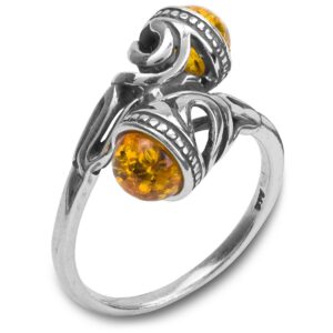 ian and valeri co. amber ring adjustable sterling silver