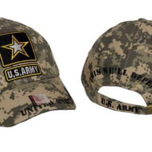 U.S ARMY STAR CAMOUFLAGE CAMO DIGITAL MILITARY BASEBALL 3D EMBROIDERED CAP HAT