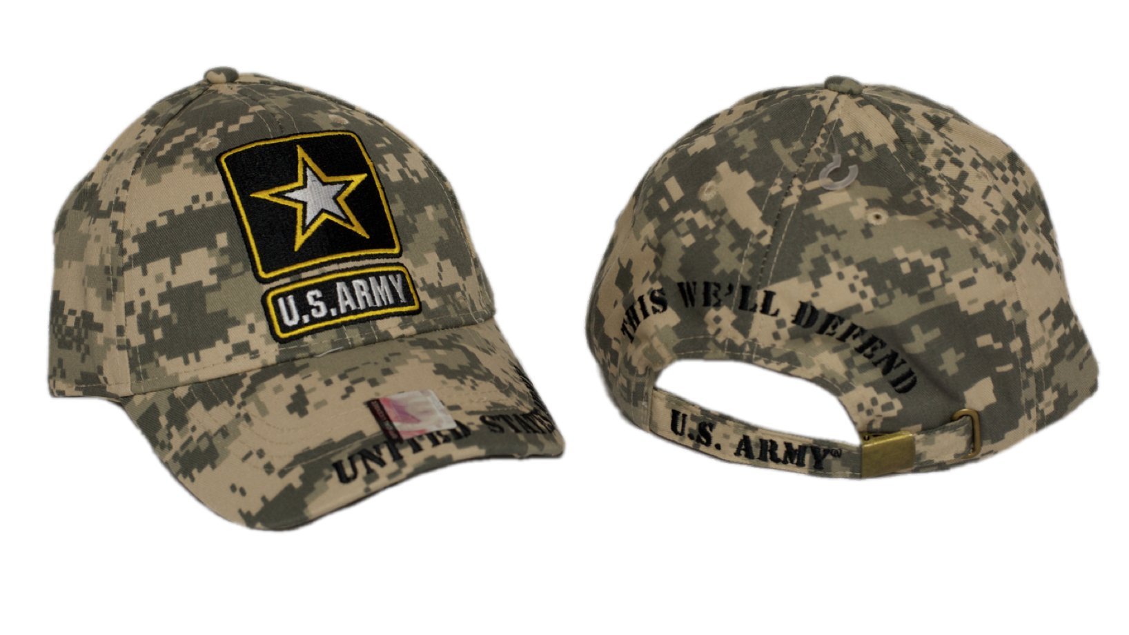 U.S ARMY STAR CAMOUFLAGE CAMO DIGITAL MILITARY BASEBALL 3D EMBROIDERED CAP HAT