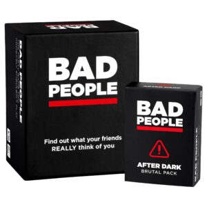 bad people party game + nsfw expansion set - hilarious adult card game for fun parties and board games night with your group - find out what your friends really think of you