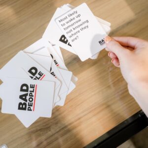 BAD PEOPLE Party Game + NSFW Expansion Set - Hilarious Adult Card Game for Fun Parties and Board Games Night with Your Group - Find Out What Your Friends Really Think of You