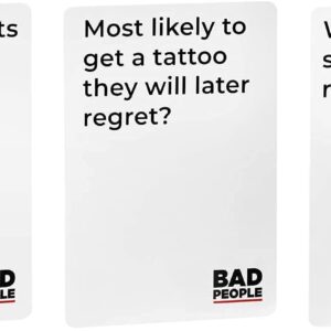 BAD PEOPLE Party Game + NSFW Expansion Set - Hilarious Adult Card Game for Fun Parties and Board Games Night with Your Group - Find Out What Your Friends Really Think of You