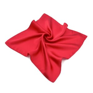 Premium 100% Pure Mulberry Silk Solid Pocket Square Handkerchief Scarf 13.5", Red