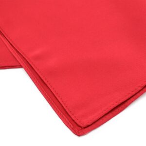 Premium 100% Pure Mulberry Silk Solid Pocket Square Handkerchief Scarf 13.5", Red