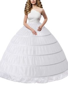 dgdgbaby hoop skirt crinoline underskirt petticoat for women ball gown bridal tulle underskirt wedding dress (4 hoops white)