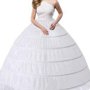 dgdgbaby Hoop Skirt Crinoline Underskirt Petticoat for Women Ball Gown Bridal Tulle Underskirt Wedding Dress (4 Hoops White)