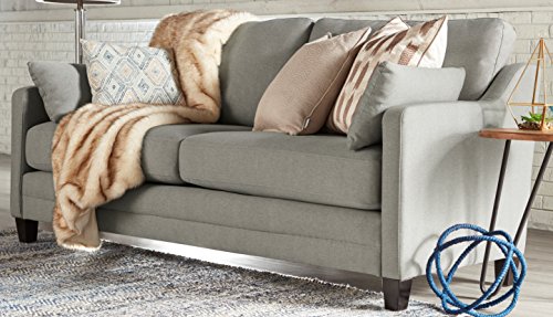 Serta Carmina 75 Contemporary Upholstered Living Room Sofa, Modern Couch for Two or Three, High Plush Seat Cushions and Back Pillows, Easy Assembly, Rhine Gray