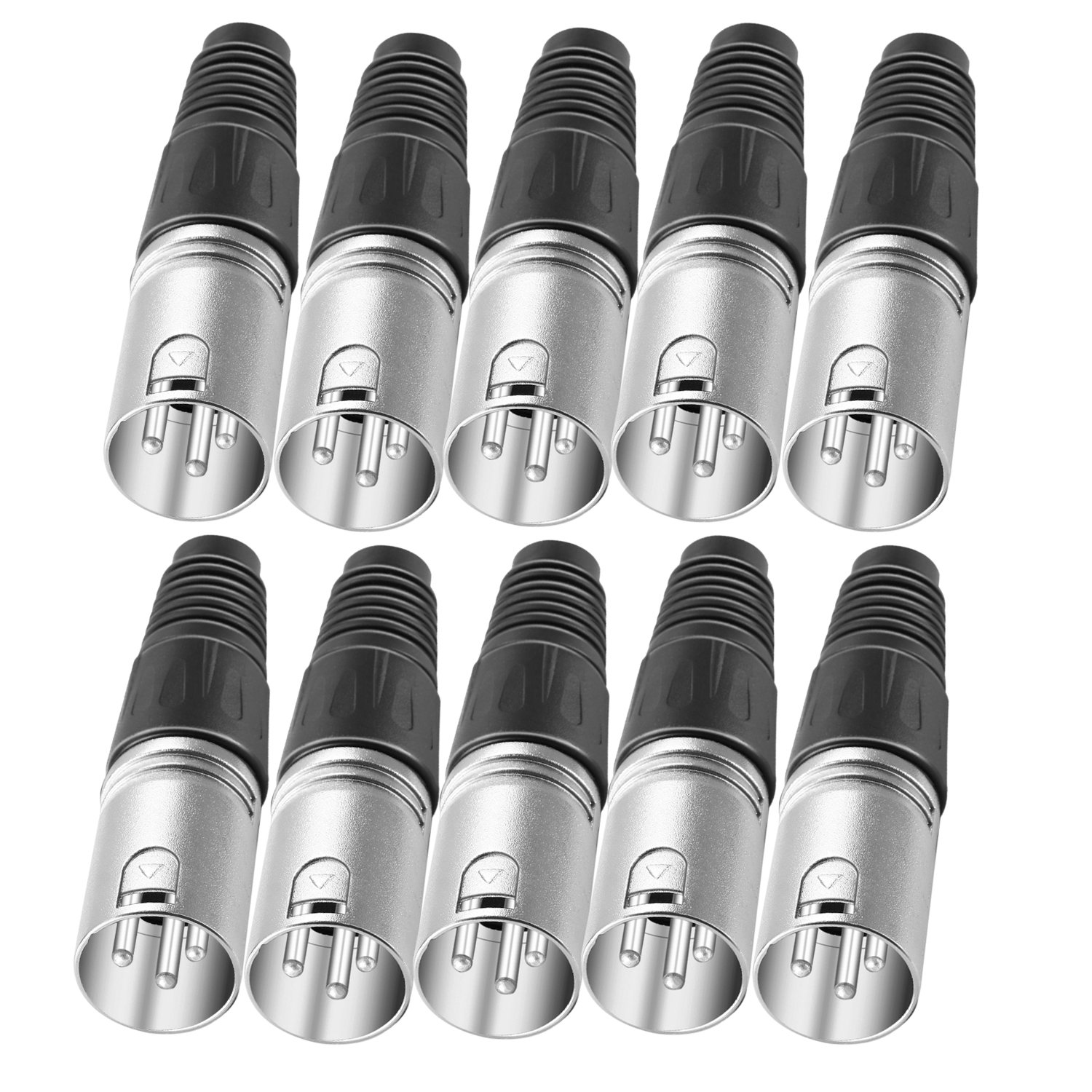 Neewer 20-Piece 3 Pin XLR Solder Type Connector - 10 Male and 10 Female Plug Cable Connector Microphone Audio Socket, Made of Zinc Alloy for High Conductivity and Ultra-low Noise (Metal End)