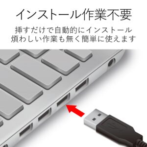 ELECOM Wired Keyboard with Full Numeric pad and USB 2 Port Membrane Type [Black] TK-FCM094HBK(Japan Import)