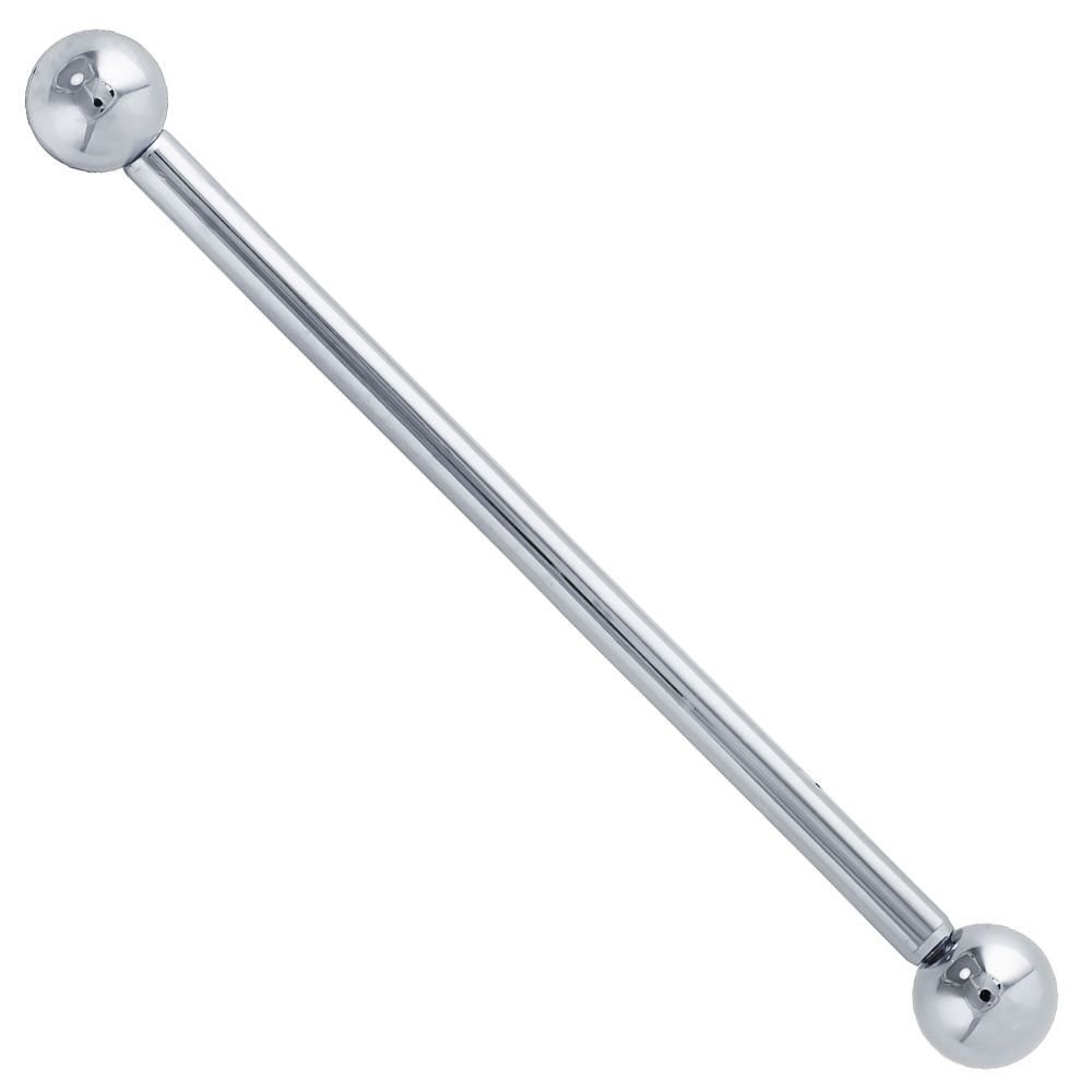 FreshTrends 14 Gauge 1 1/4" - Solid 14kt White Gold Industrial Barbell - 4mm Balls