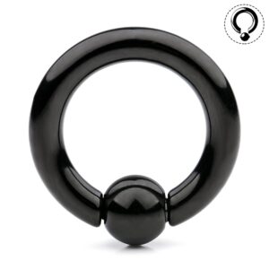 Ruifan Black Plated 316L Surgical Steel Spring Action Captive Bead Ring CBR 6G 5/8 Inch