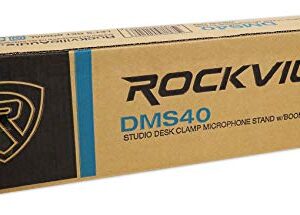 Rockville DMS40 40" Microphone Boom Arm Studio Podcast USB Mic Stand+Desk Clamp