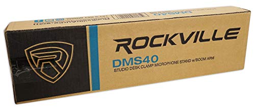 Rockville DMS40 40" Microphone Boom Arm Studio Podcast USB Mic Stand+Desk Clamp