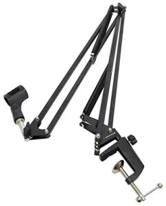 rockville dms40 40" microphone boom arm studio podcast usb mic stand+desk clamp