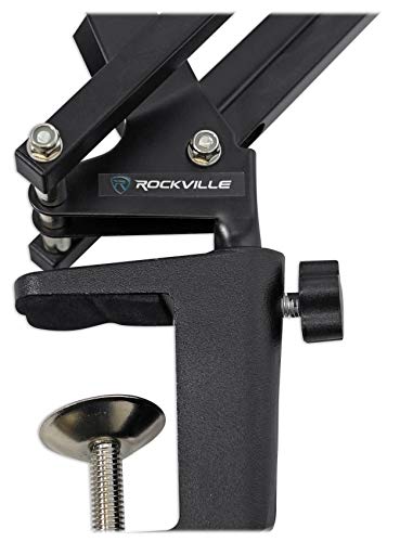 Rockville DMS40 40" Microphone Boom Arm Studio Podcast USB Mic Stand+Desk Clamp