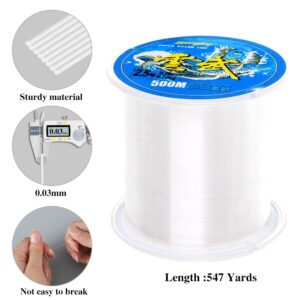 547 Yards Clear Fishing Line, Monofilament Fishing Wire Invisible Nylon Fish String for Hanging Decoration Balloon Garland