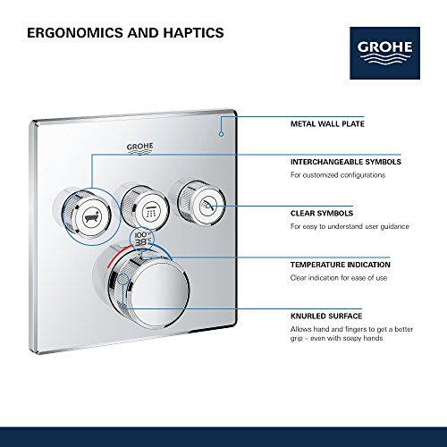 GROHE 29142000 Grohtherm Smart Thermostatic Trim With Control Module, Starlight Chrome