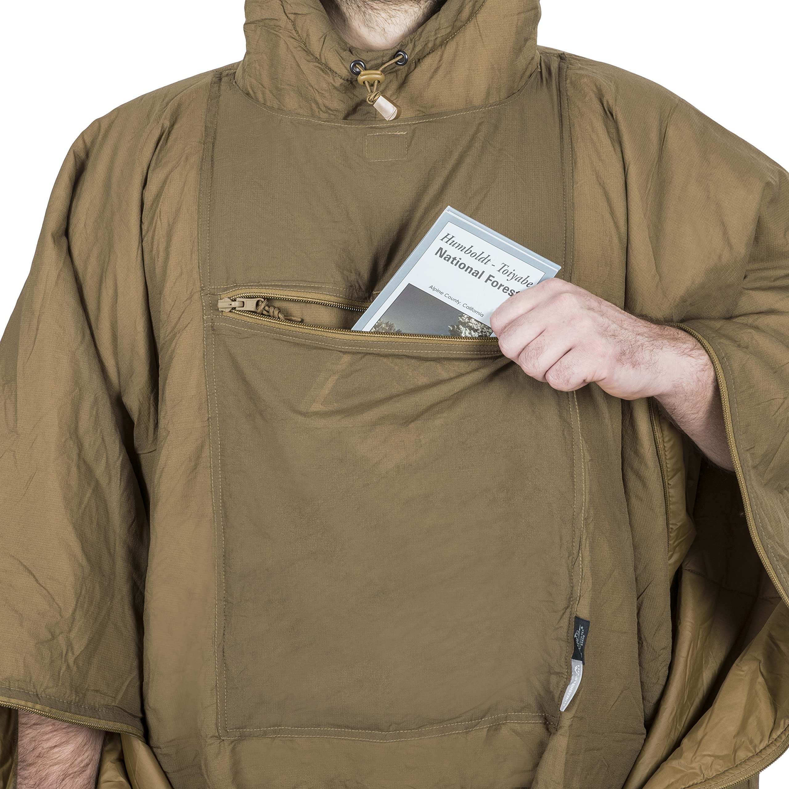 Helikon-Tex Swagman Roll Military Poncho, Bushcraft Line - Multi-Purpose Rain Poncho & Emergency Poncho - Survival and Military Gear - Woobie Blanket & Jacket (Coyote)