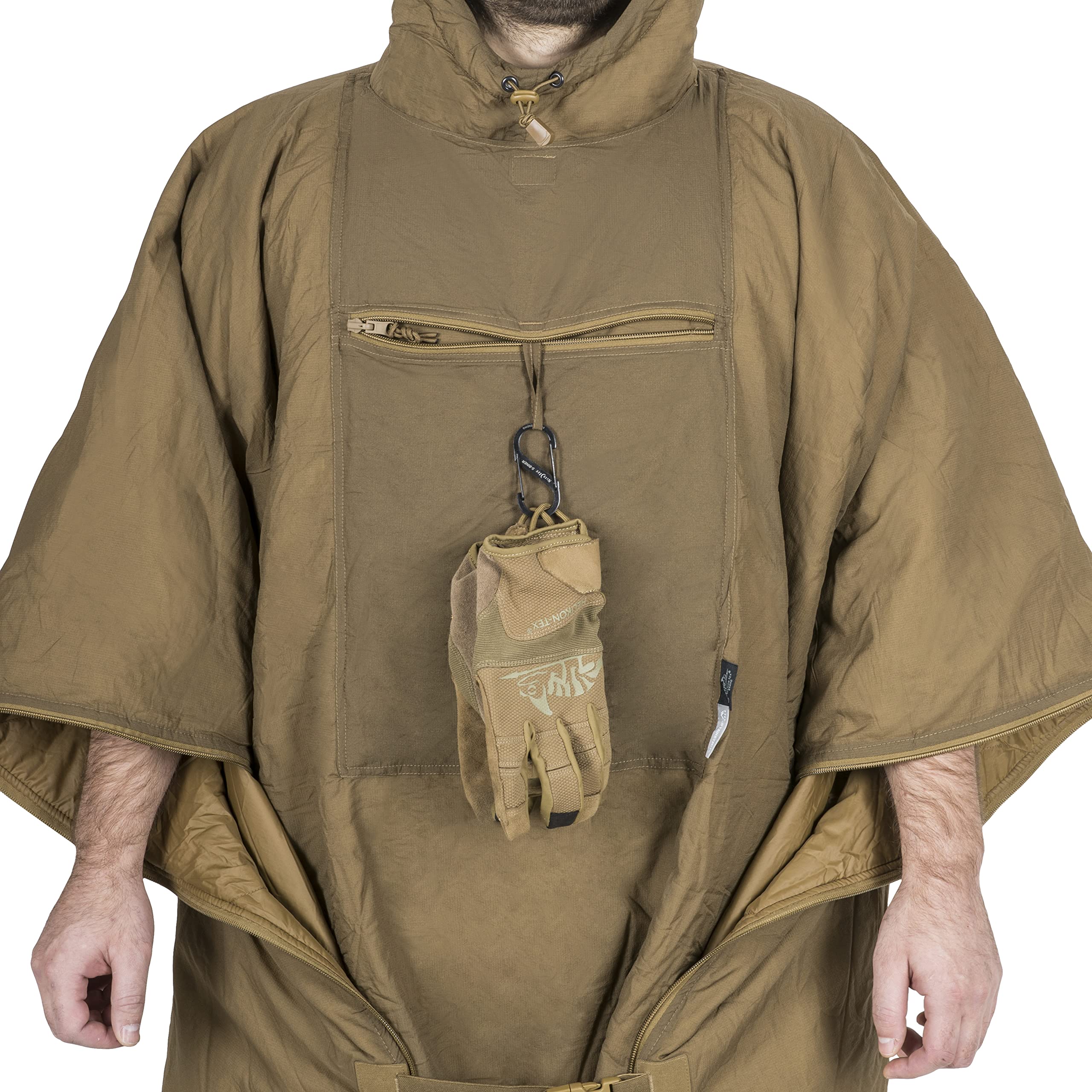 Helikon-Tex Swagman Roll Military Poncho, Bushcraft Line - Multi-Purpose Rain Poncho & Emergency Poncho - Survival and Military Gear - Woobie Blanket & Jacket (Coyote)