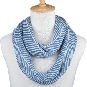 GALLERY SEVEN Winter Scarf for Men, Soft Knit Scarves, in an Elegant Gift Box - Lightt Blue/White - One Size