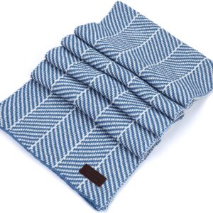 GALLERY SEVEN Winter Scarf for Men, Soft Knit Scarves, in an Elegant Gift Box - Lightt Blue/White - One Size