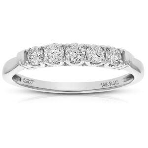 vir jewels 1/2 cttw 5 stone diamond ring engagement bridal in 14k white gold round prong size 6