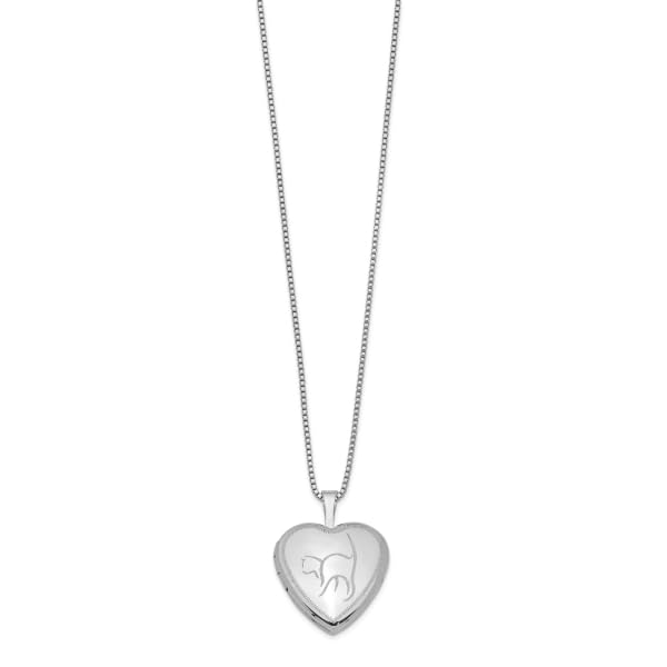 IceCarats 925 Sterling Silver Cat Heart Love Personalized Photo Locket Chain Necklace