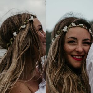 DDazzling Flower Crown Floral Wreath Headband Floral Garland Headbands photo props (Ivory and Gold)